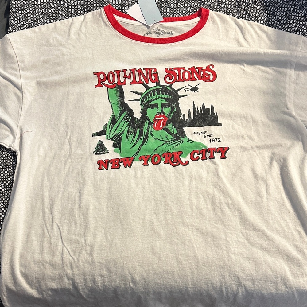 The Rolling Stones White and Red Short Sleeve Tee